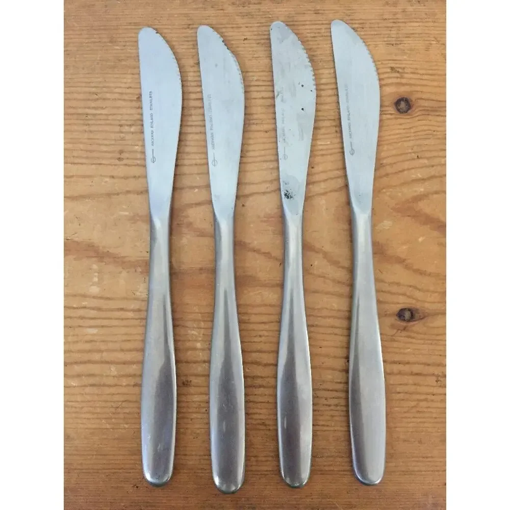 Set Of 4 Vtg Hackman Finland Stainless Steel Butter Knives Silverware Flatware